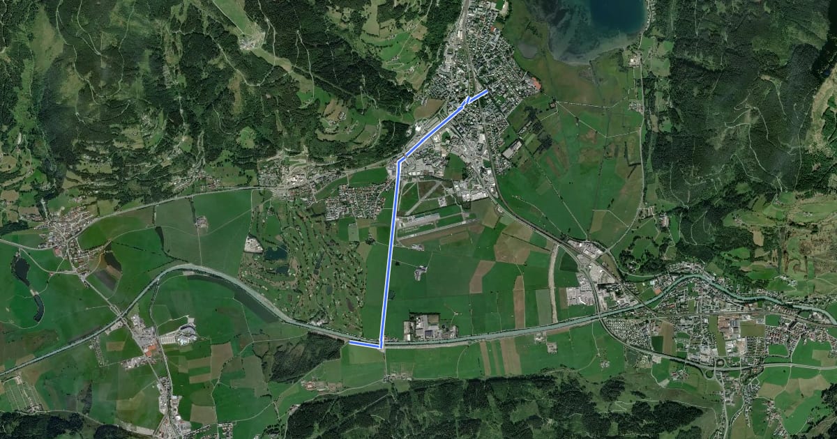 Маршрут Tauernradweg - Variante Kaprun - Zell am See на спутниковом снимке