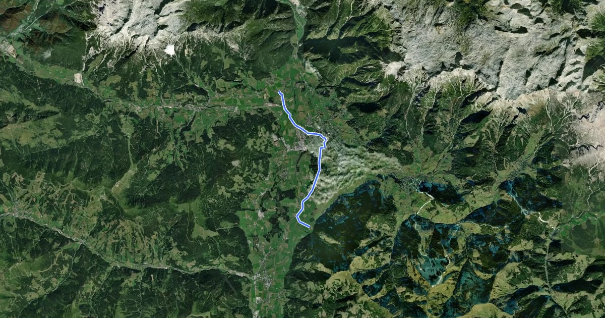 Маршрут Tauernradweg, Variante Saalfelden на спутниковом снимке