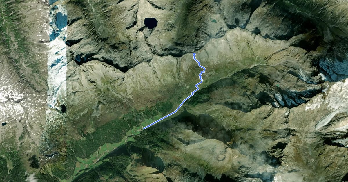Маршрут Tauernweg на спутниковом снимке