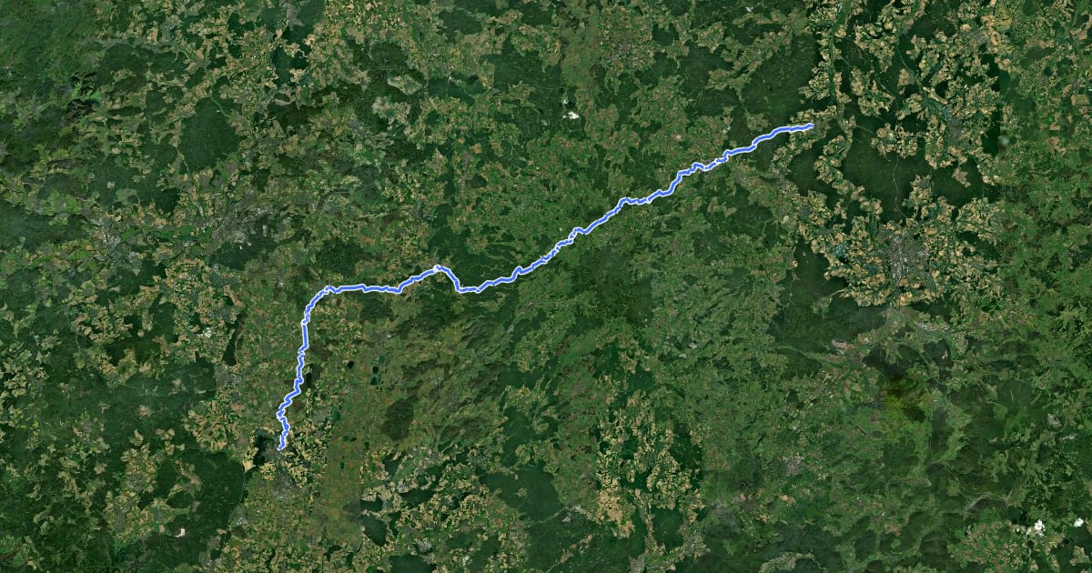 Маршрут Taunus - Rhön - Weg на спутниковом снимке