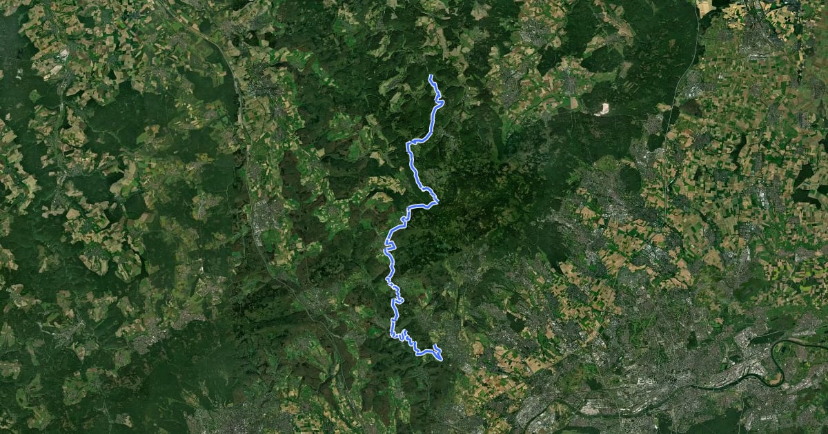 Маршрут Taunus Schinderhannes Steig на спутниковом снимке