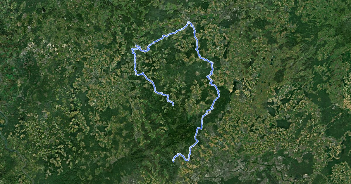 Маршрут Taunus-Schinderhannespfad на спутниковом снимке