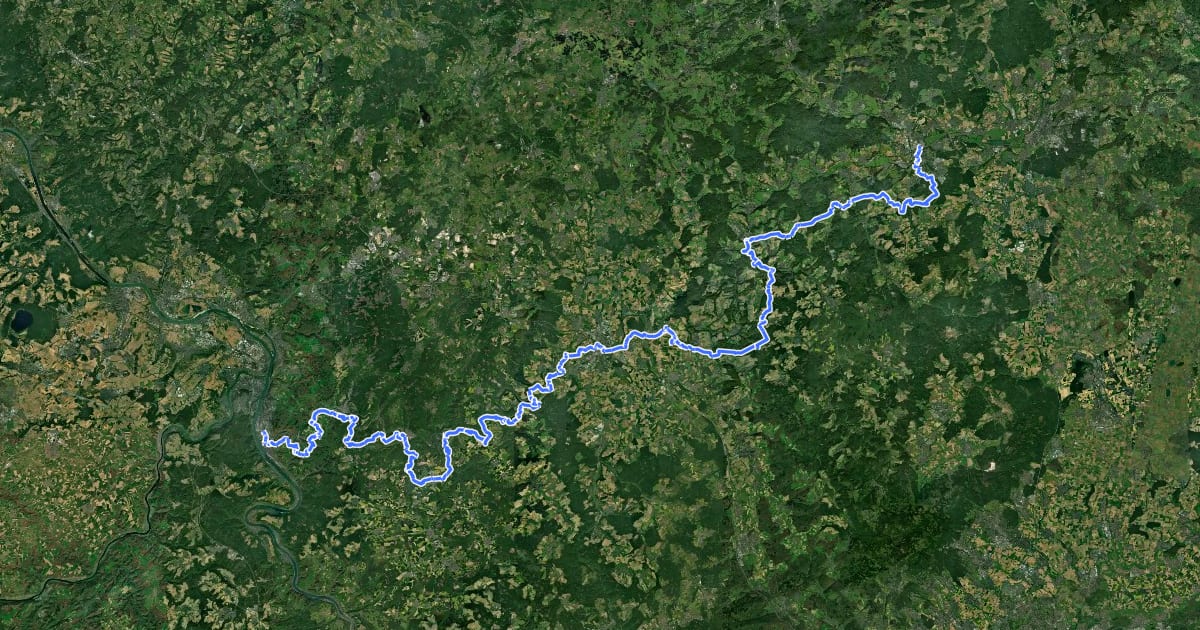 Маршрут Taunusklub Route 002 | Lahnhöhenweg на спутниковом снимке