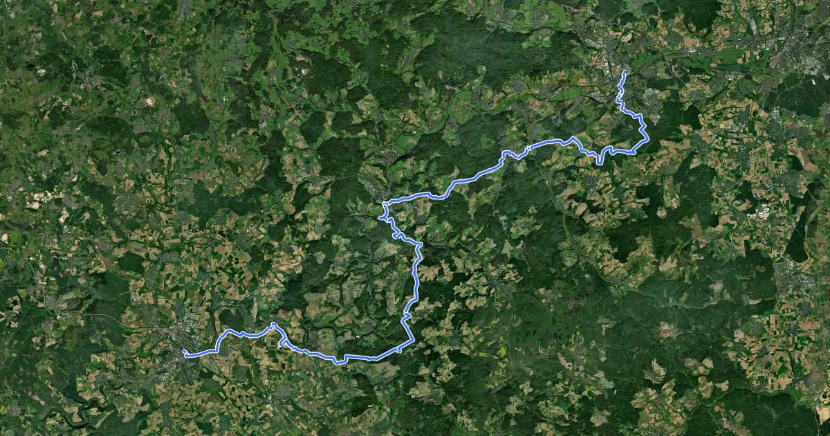 Маршрут Taunusklub Route 002 | Lahnhöhenweg (Ost) на спутниковом снимке
