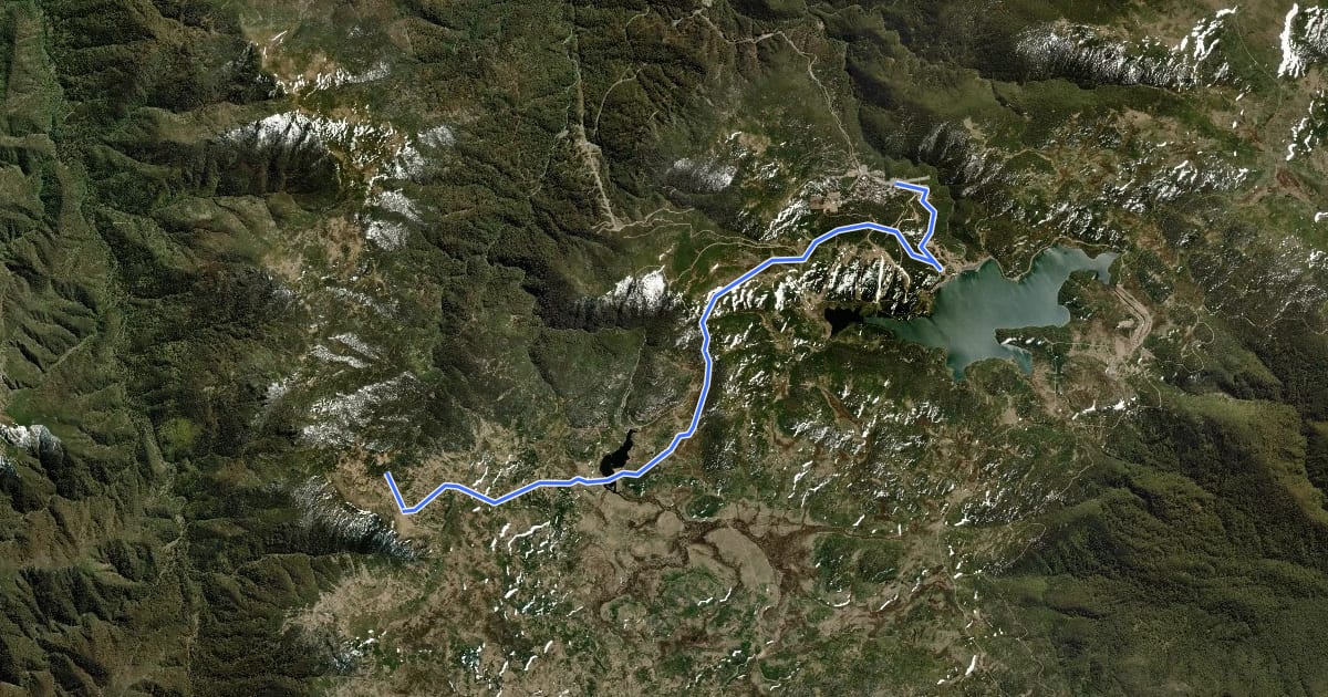 Маршрут Tawonga Huts Run на спутниковом снимке
