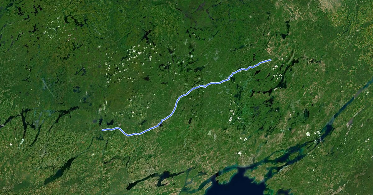 Маршрут Tay Havelock Trail на спутниковом снимке