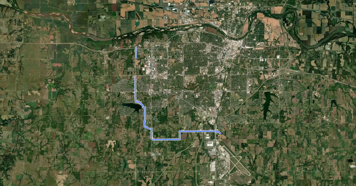 Маршрут TBW 6 - Southwest Loop Bikeway на спутниковом снимке