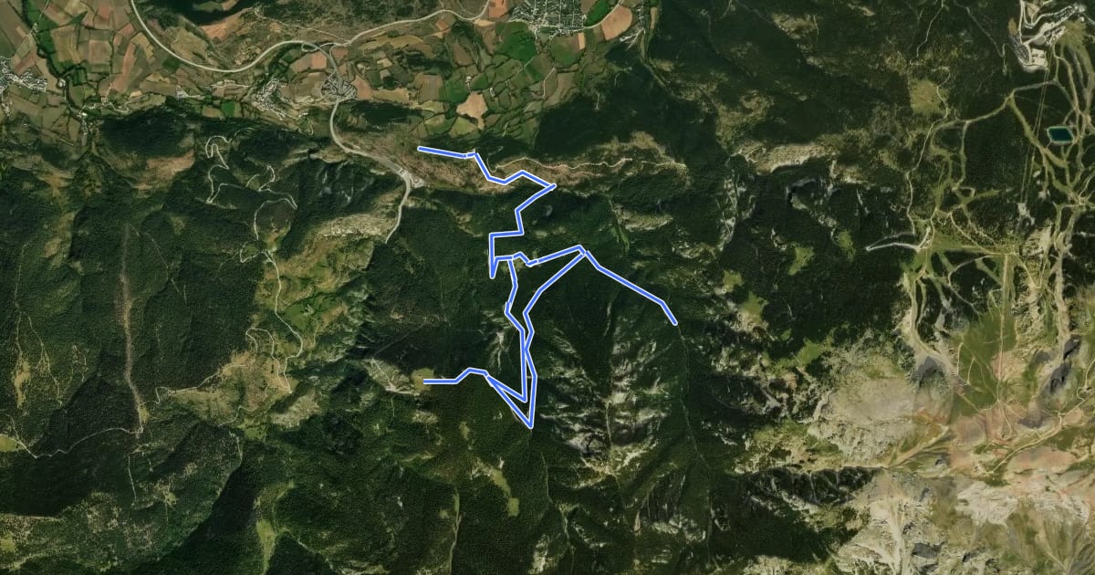Маршрут TC061 Sant Grau del Puig Refugi d'Urús Refugi del Cortal d'en Vidal на спутниковом снимке