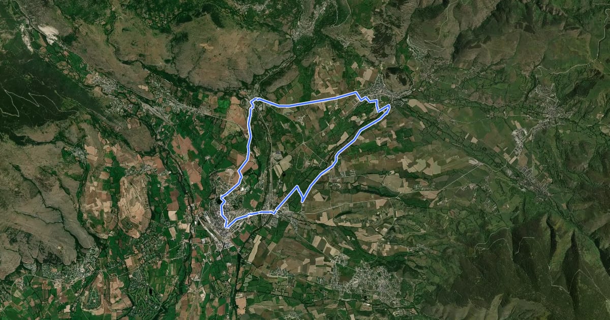 Маршрут TC074 Puigcerdà Onzès Llívia Ur Rigolisa Puigcerdà на спутниковом снимке
