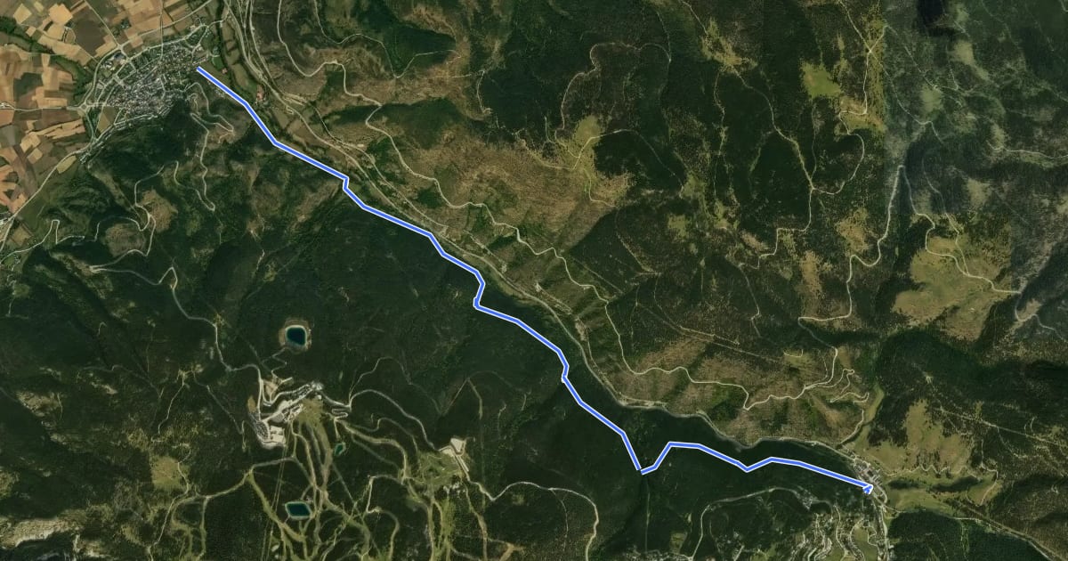 Маршрут TC092 Alp el camí de la Ribera на спутниковом снимке
