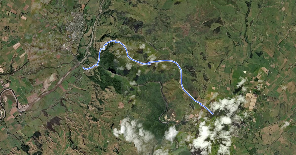 Маршрут Te Ahu a Turanga Shared Path на спутниковом снимке