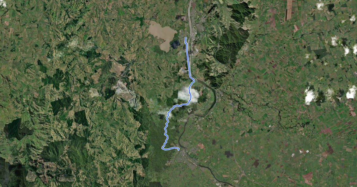Маршрут Te Araroa - 03 Waikato - c Huntly to Ngaruawahia на спутниковом снимке