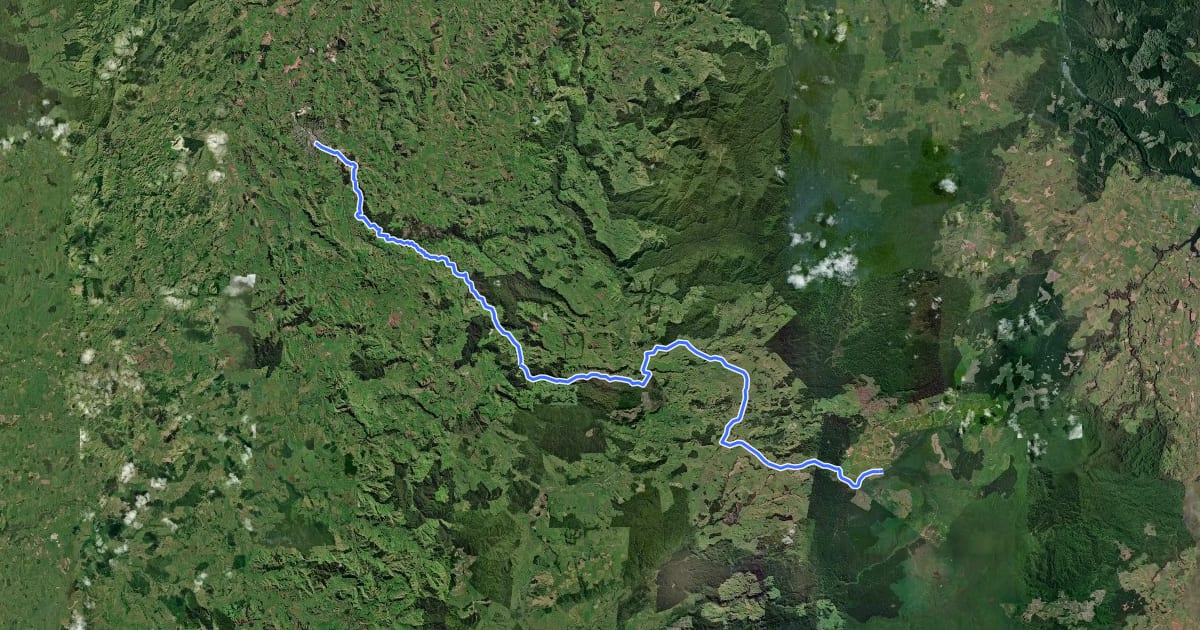 Маршрут Te Araroa - 03 Waikato - k Te Kuiti to Barryville Road, Pureora Forest на спутниковом снимке