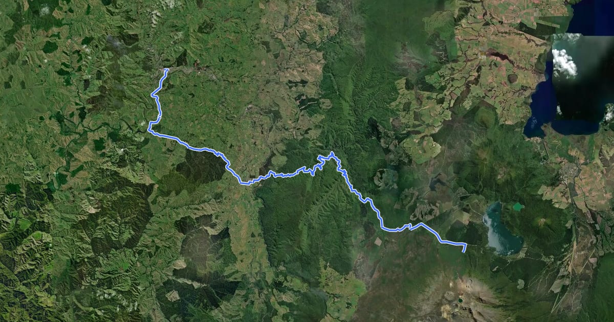 Маршрут Te Araroa - 04 Manawatū-Whanganui - b 42 Traverse на спутниковом снимке