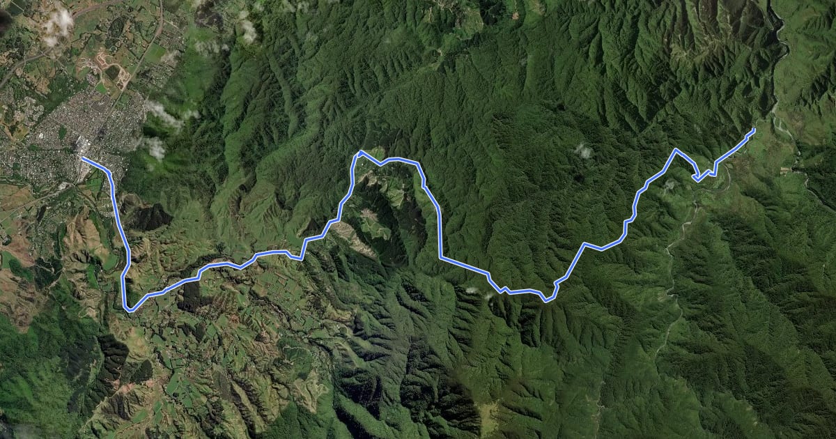 Маршрут Te Araroa - 05 Wellington - b Otaki Forks to Waikanae на спутниковом снимке