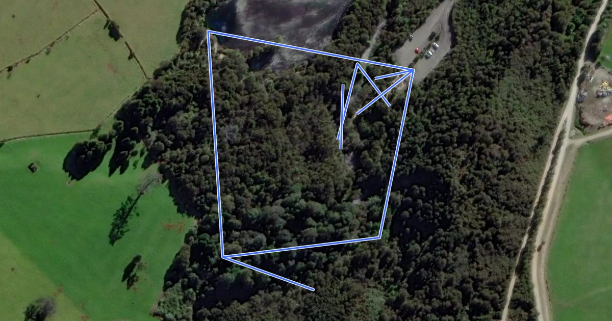Маршрут Te Waikoropupū Springs Walk на спутниковом снимке