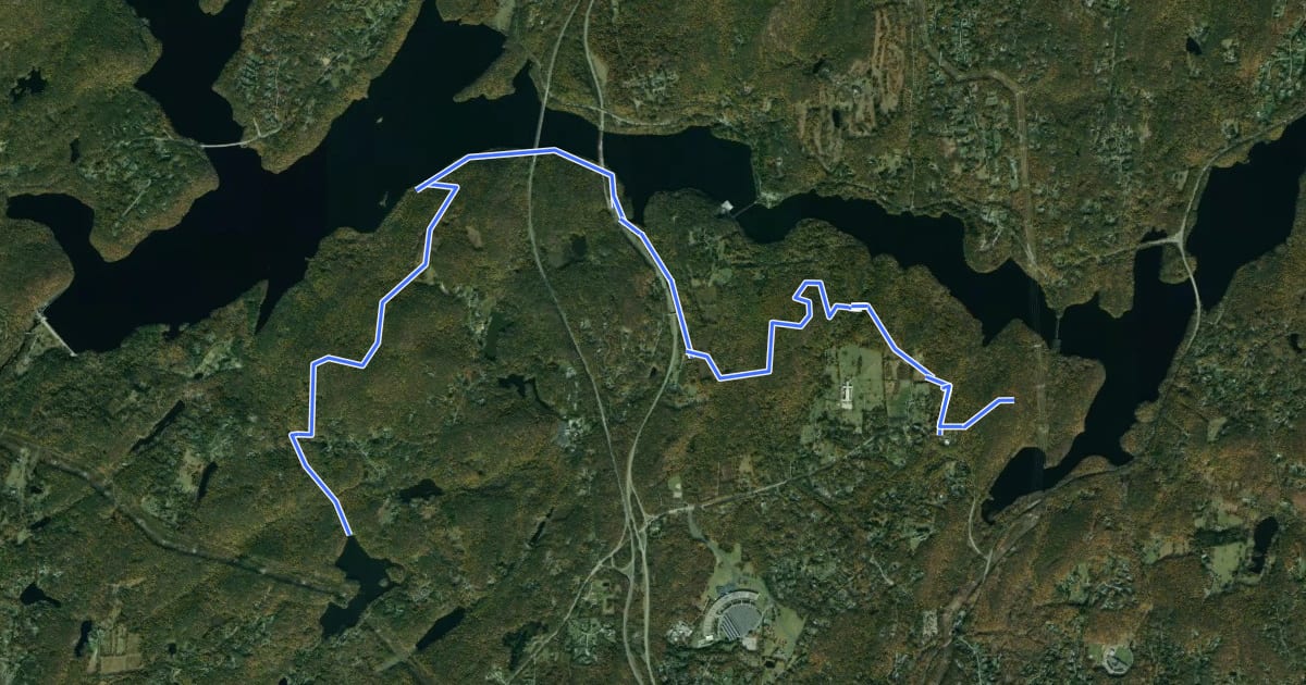 Маршрут Teatown-Kitchawan Trail на спутниковом снимке