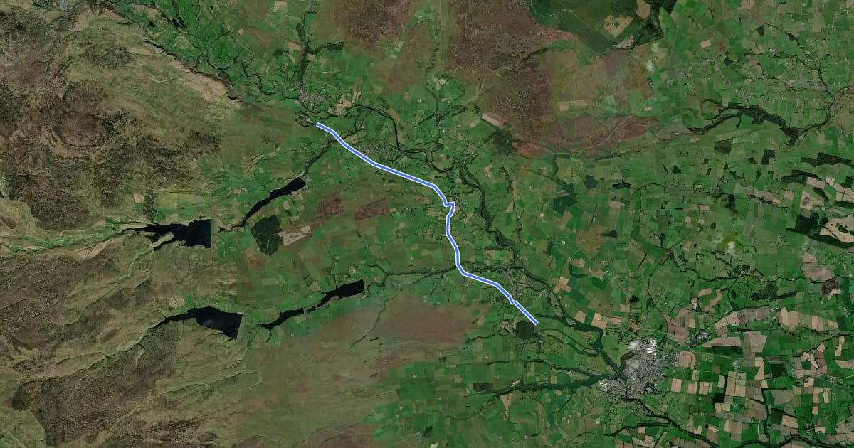 Маршрут Tees Railway Path на спутниковом снимке