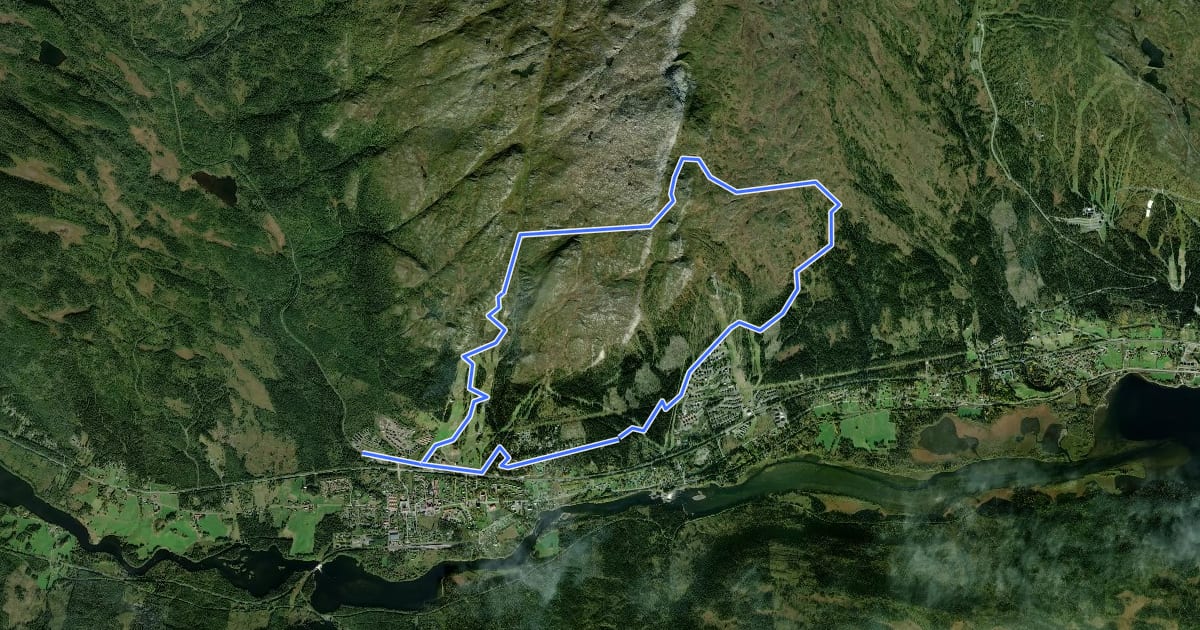 Маршрут Tegefjället runt на спутниковом снимке