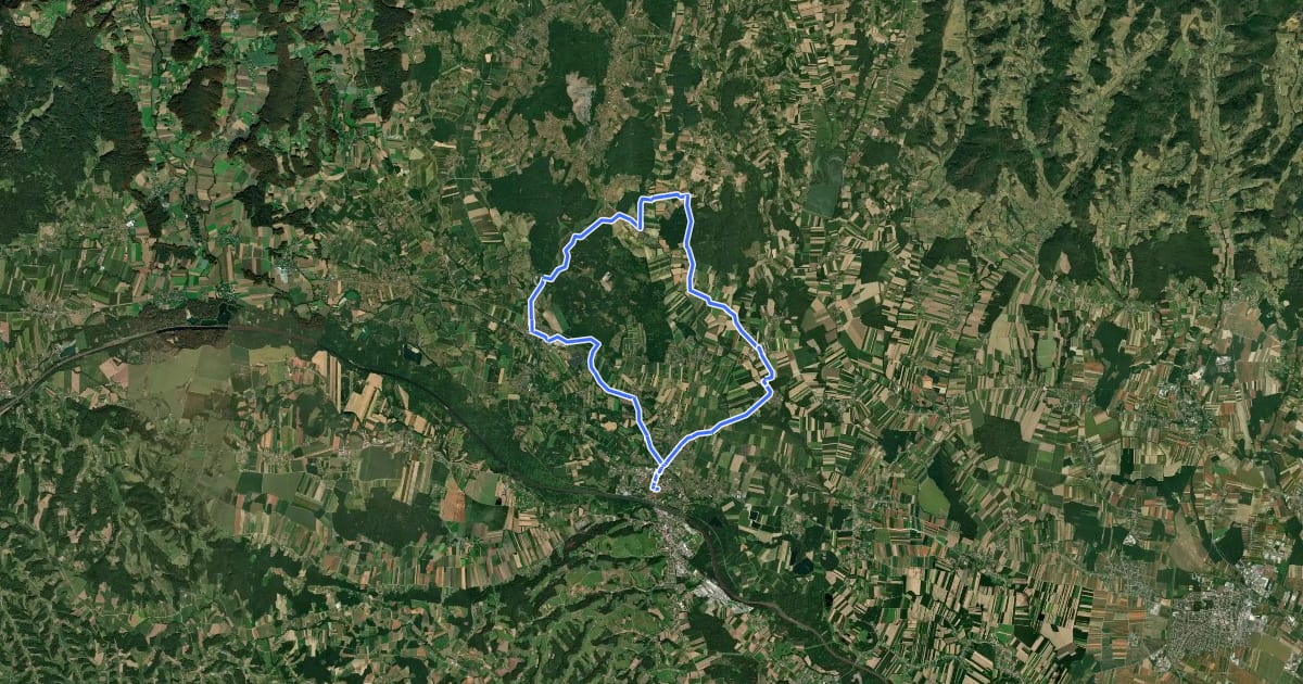 Маршрут Teich-Tour на спутниковом снимке