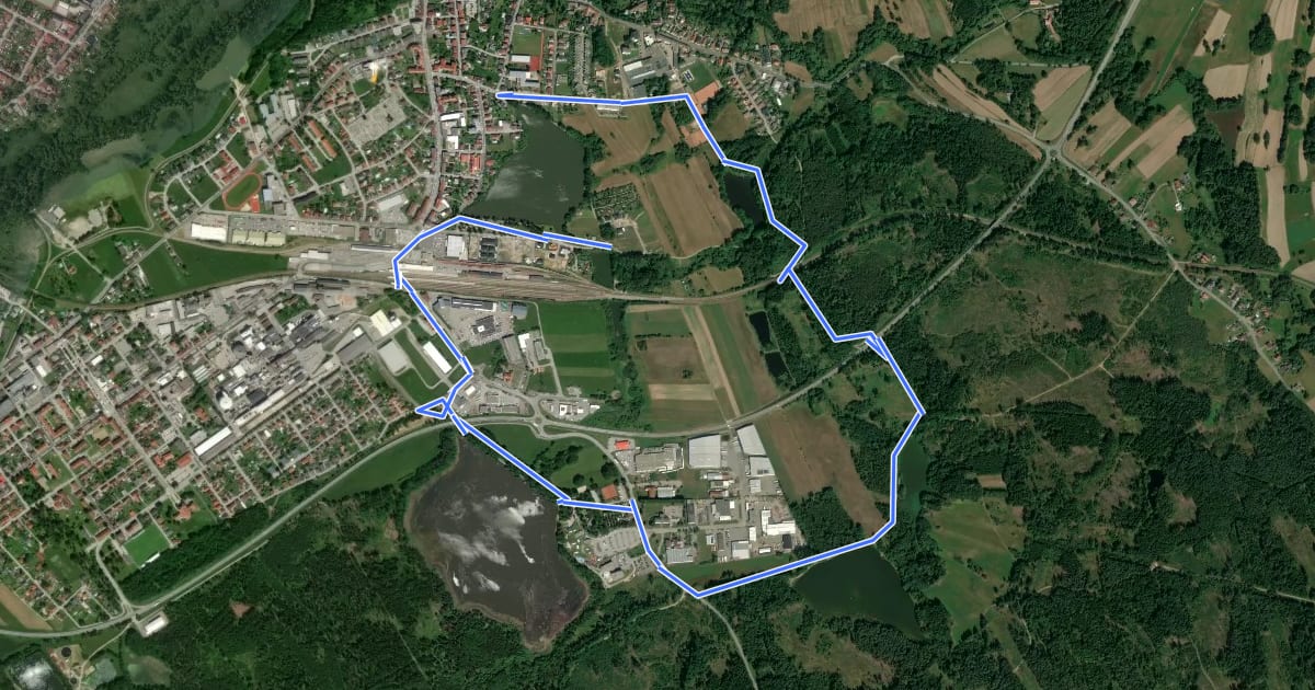 Маршрут Teichkettenweg на спутниковом снимке