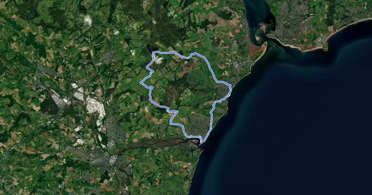 Маршрут Teignmouth & Dawlish Way на спутниковом снимке