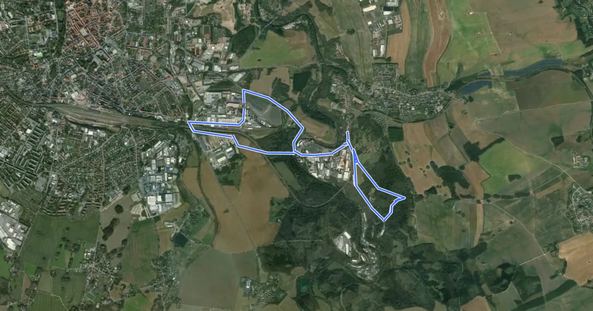 Маршрут Teilrundweg "Muldenhütten - Alte Dynamit" на спутниковом снимке