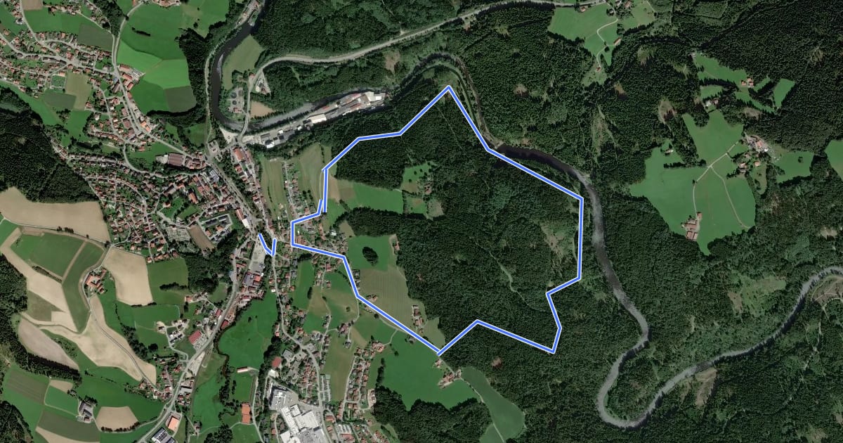 Маршрут Teisnach Nr. 15 Schleusenweg на спутниковом снимке