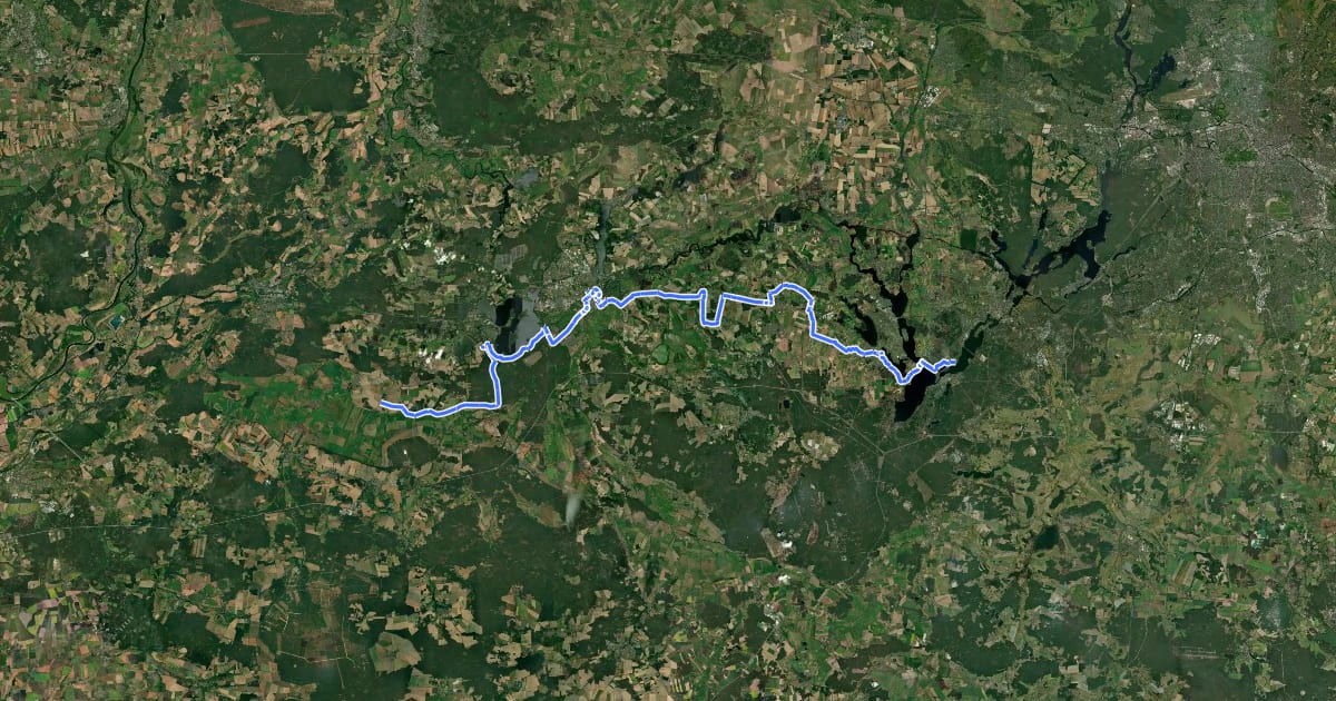 Маршрут Telegraphenradweg (Abschnitt Brandenburg) на спутниковом снимке