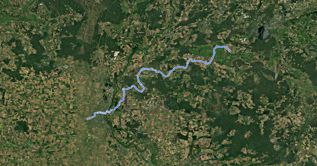 Маршрут Telegraphenradweg (Abschnitt Sachsen-Anhalt) на спутниковом снимке