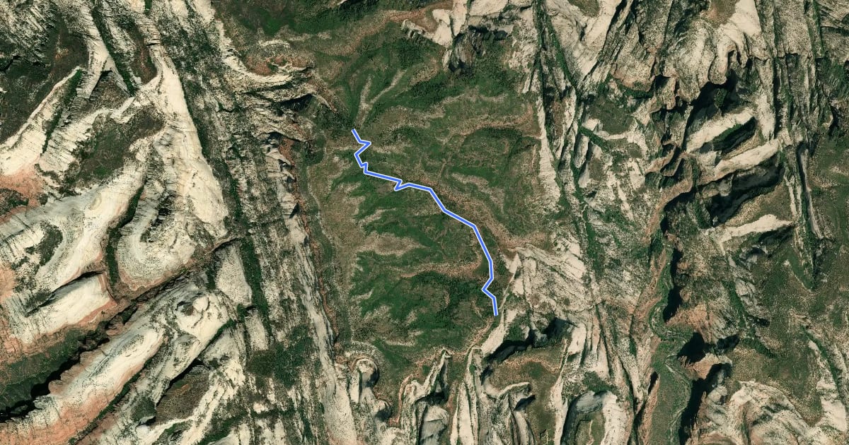 Маршрут Telephone Canyon на спутниковом снимке