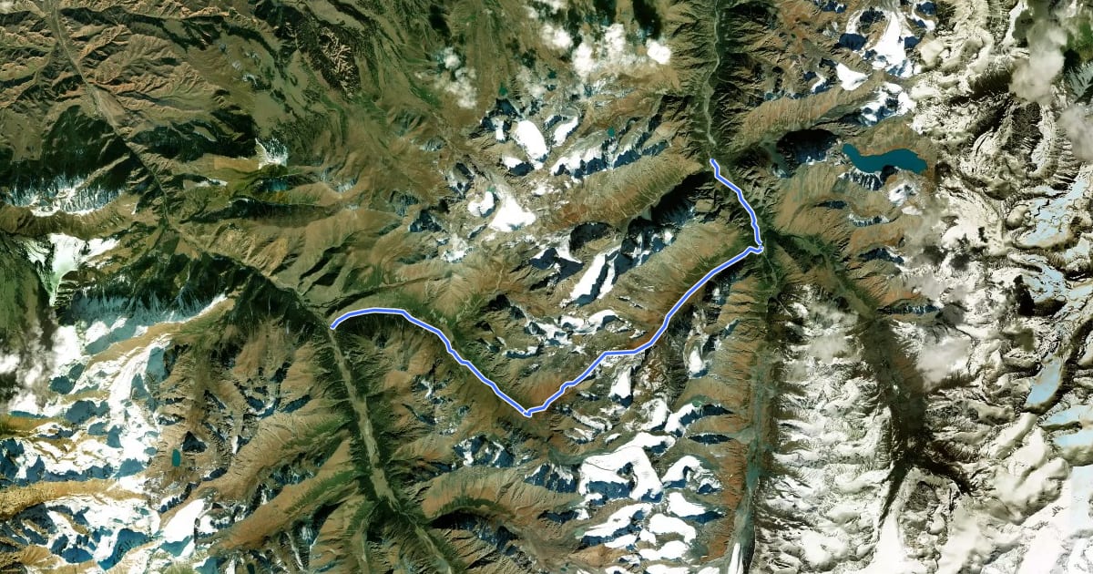 Маршрут Teleti Pass на спутниковом снимке