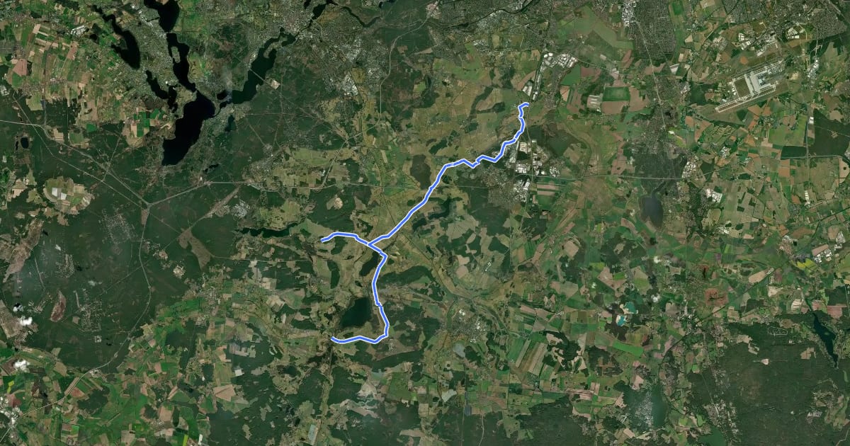 Маршрут Teltow-Nuthetal-Route на спутниковом снимке