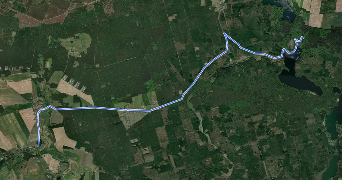 Маршрут Temnitzquell (32) - Neuruppin (76) на спутниковом снимке