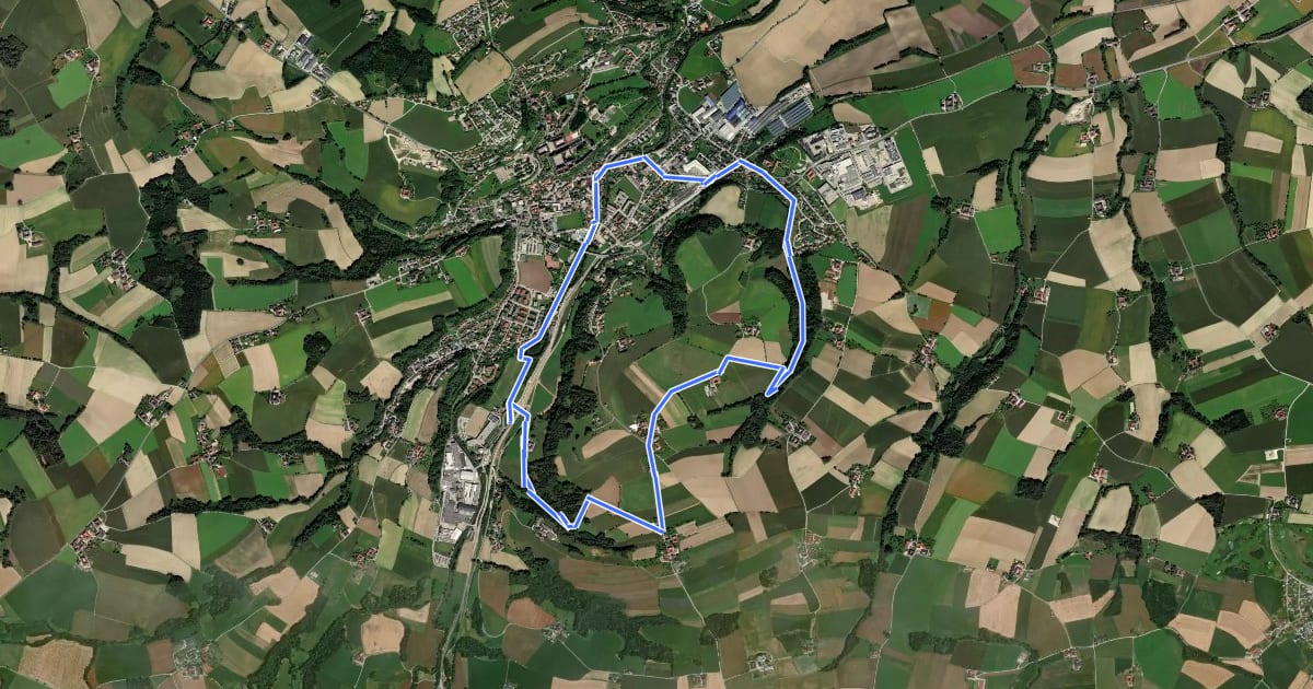 Маршрут Tempetalweg - Wanderweg 40 на спутниковом снимке