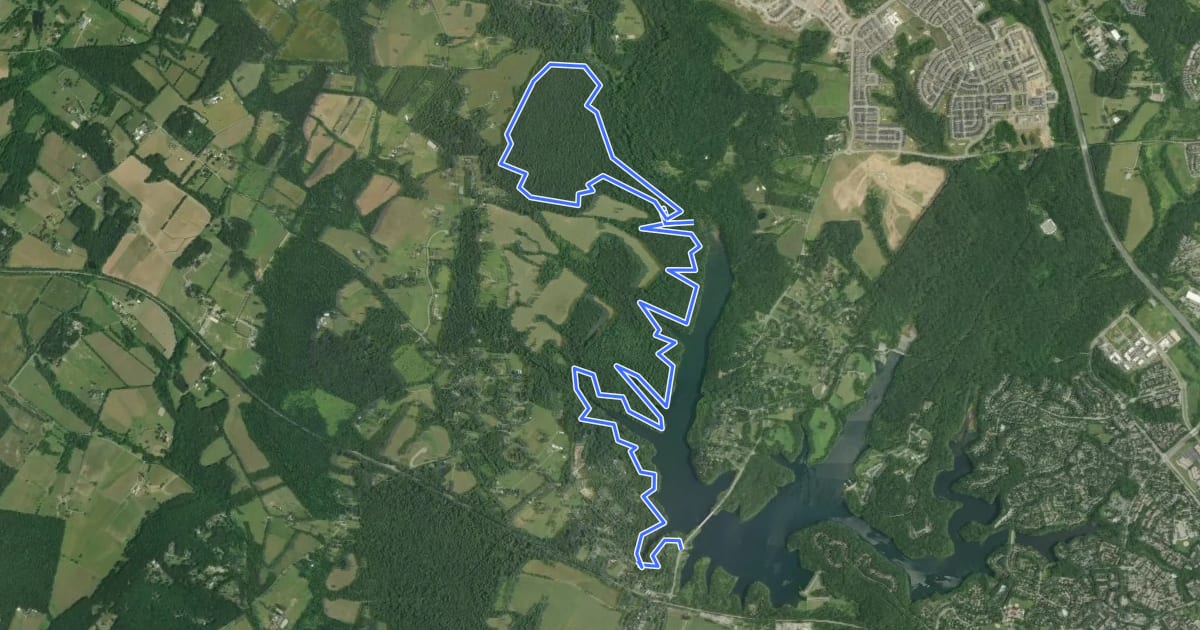 Маршрут Ten Mile Creek Trail на спутниковом снимке