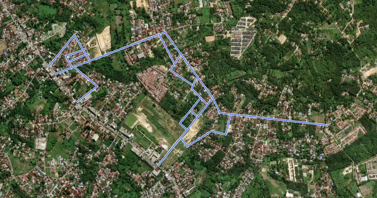 Маршрут Tenayan MTB Rute Indrapuri на спутниковом снимке