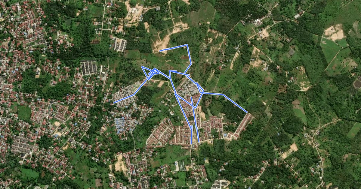 Маршрут Tenayan MTB Rute Nuansa Puri на спутниковом снимке