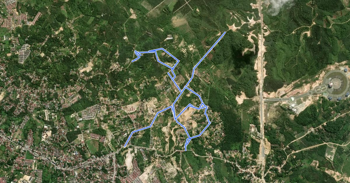 Маршрут Tenayan MTB Rute Rawa Pendek на спутниковом снимке