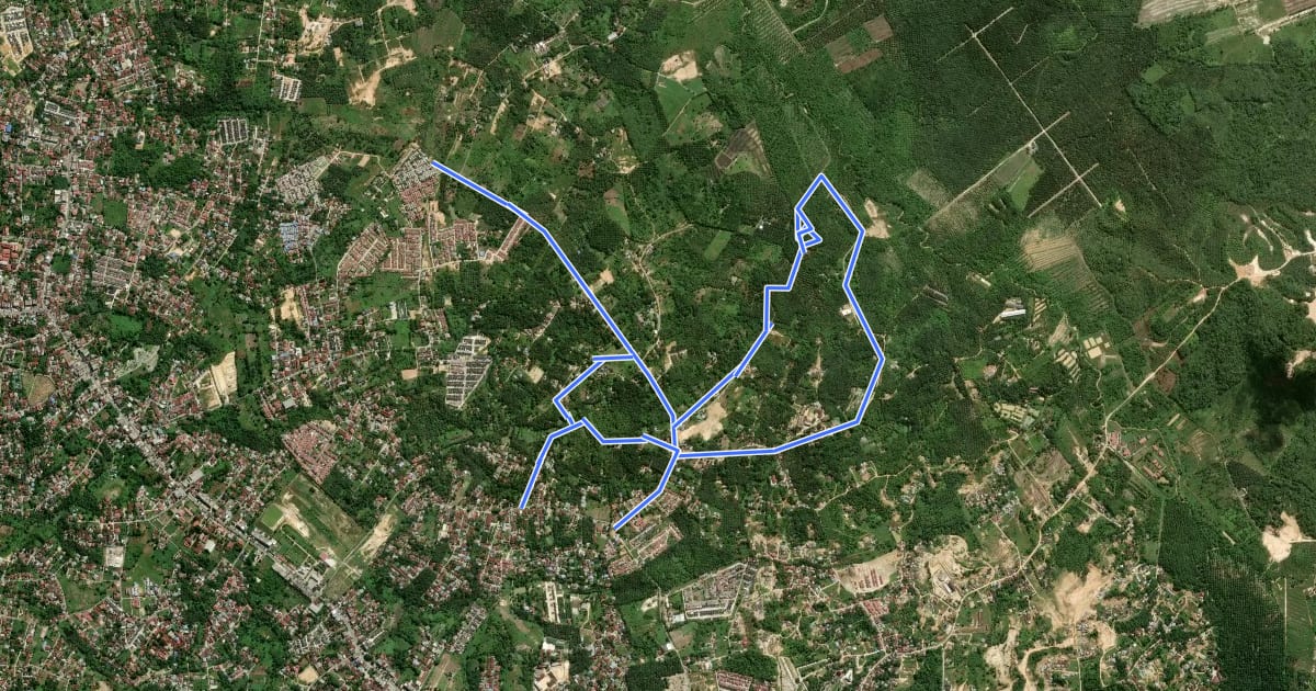 Маршрут Tenayan MTB Rute Volvo на спутниковом снимке