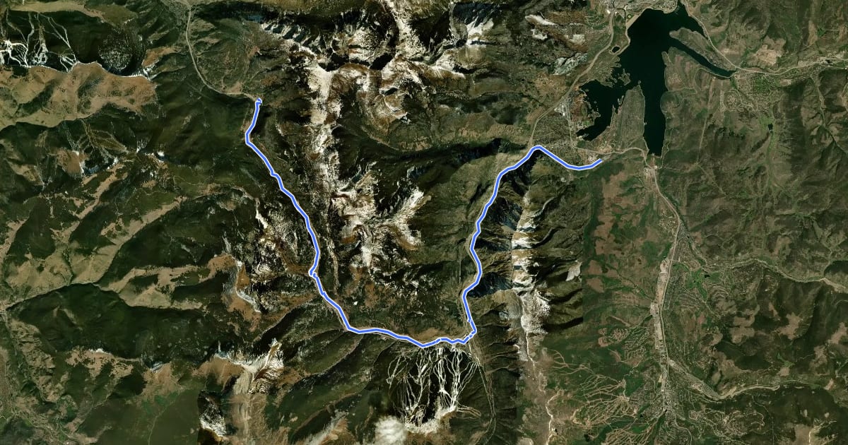Маршрут Tenmile Recpath на спутниковом снимке