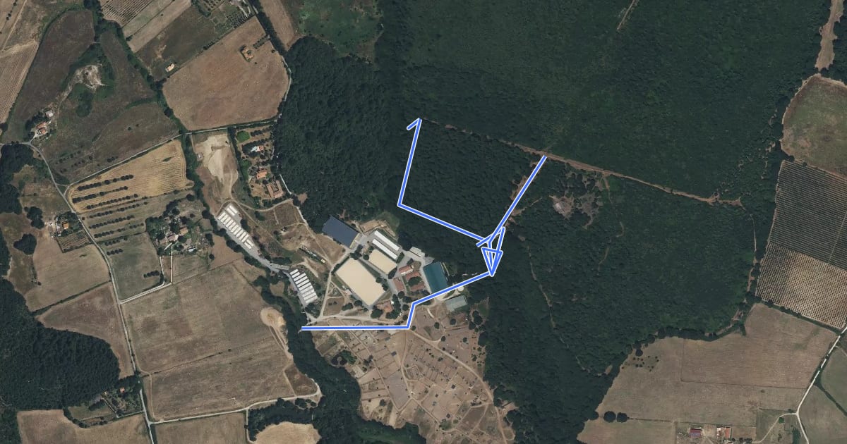 Маршрут tenuta di santa barbara-castagneta на спутниковом снимке
