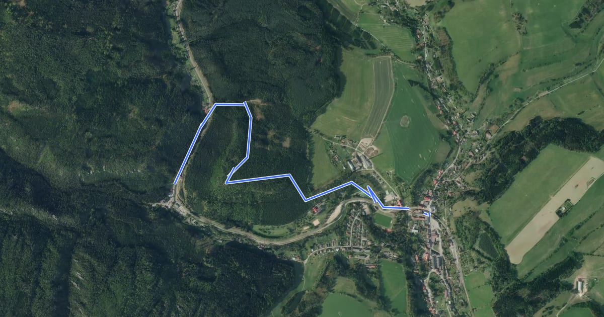 Маршрут [Ž] Teplice nad Metují - Teplické skály на спутниковом снимке