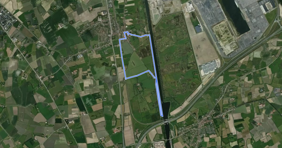 Маршрут Ter Doest wandelroute на спутниковом снимке