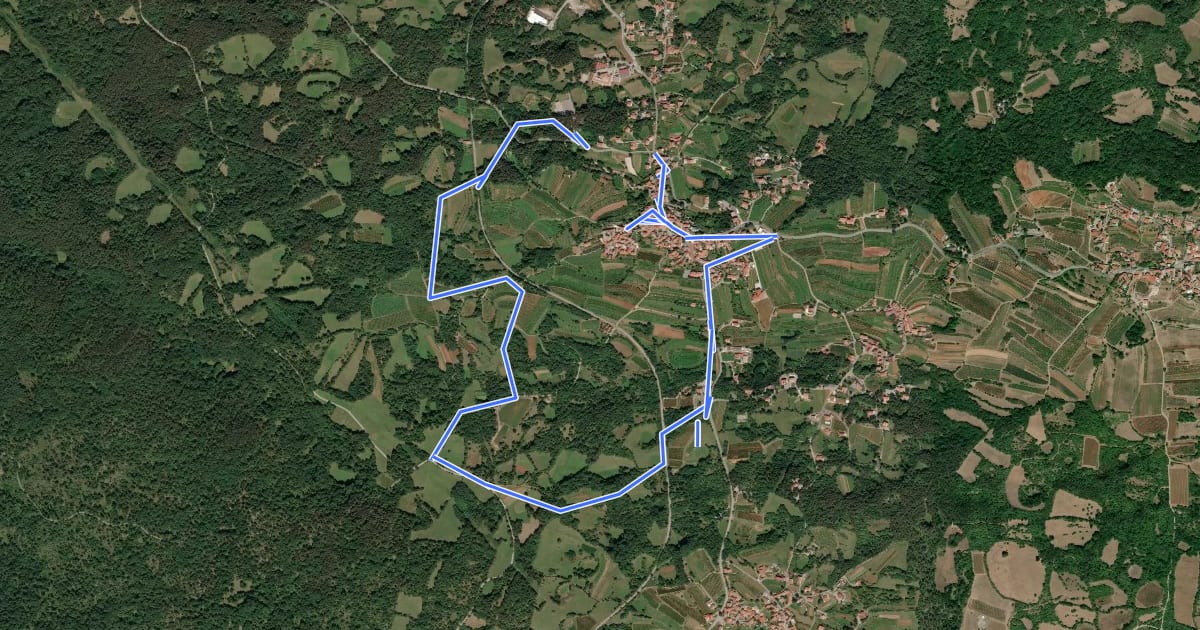 Маршрут Teranova krožna pot Dutovlje на спутниковом снимке