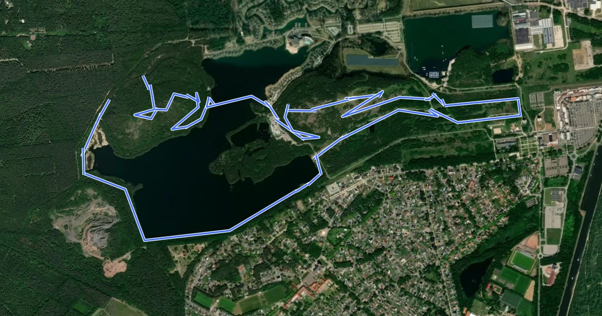 Маршрут Terhills Rode driehoek на спутниковом снимке