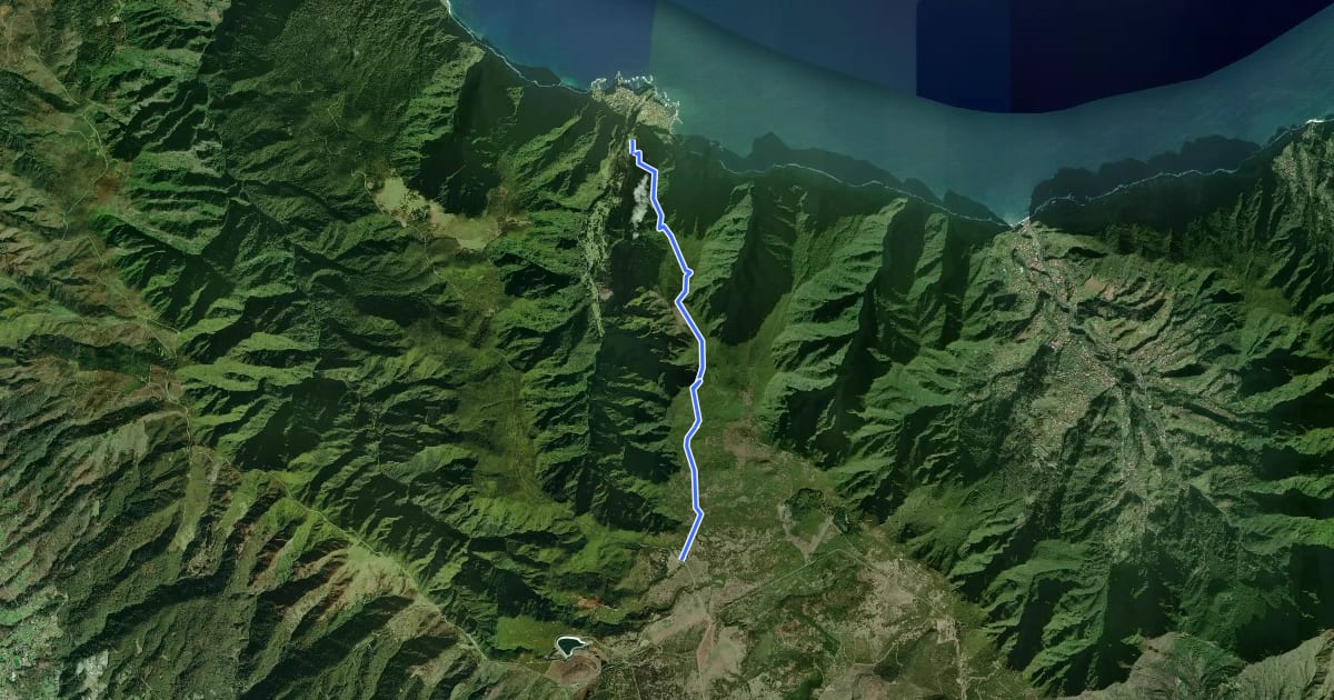 Маршрут Terra Chã на спутниковом снимке