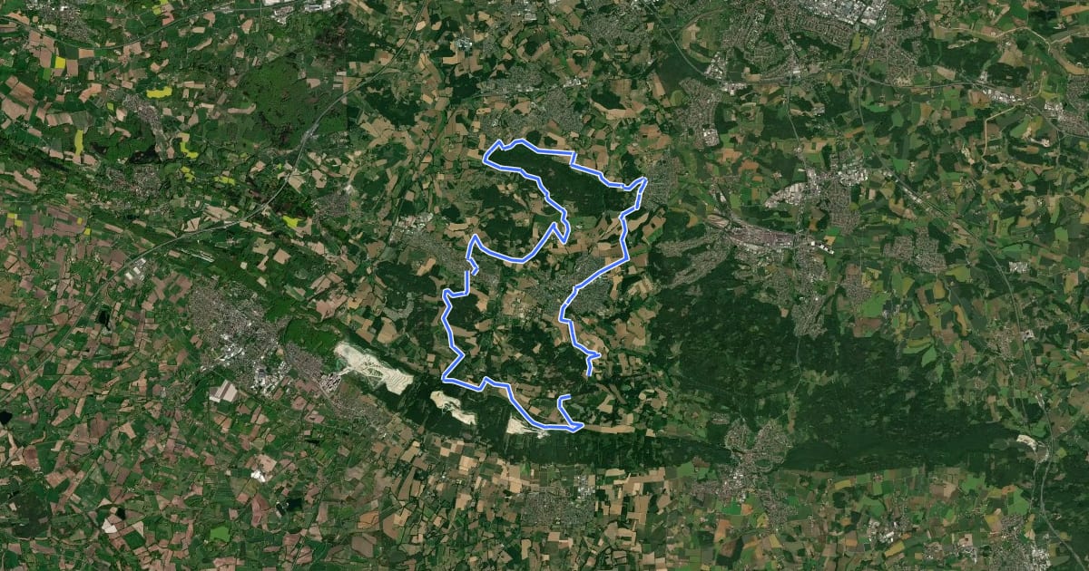 Маршрут TERRA.trail 12 - Am Seil und auf der Schiene на спутниковом снимке