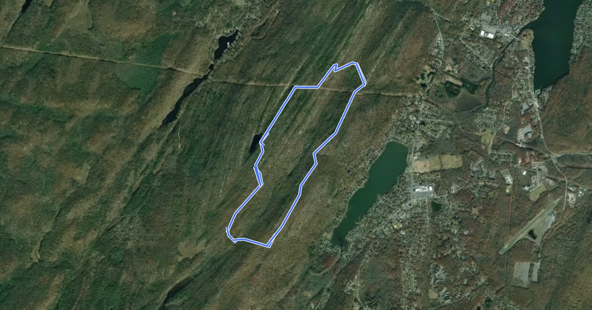 Маршрут Terrace Pond North Loop Trail на спутниковом снимке