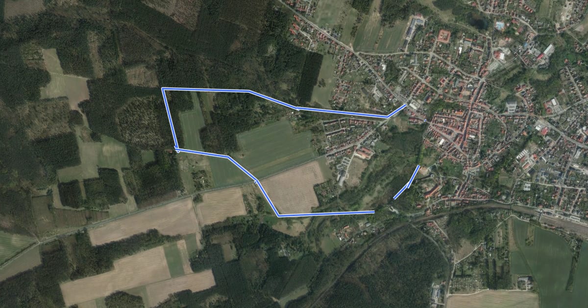 Маршрут Terrainkurweg 02 Bad Belzig на спутниковом снимке